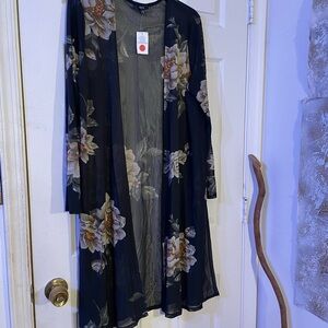 Iris Black Sheer Kimono